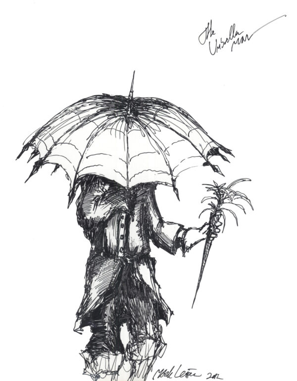 the umbrella man haiku